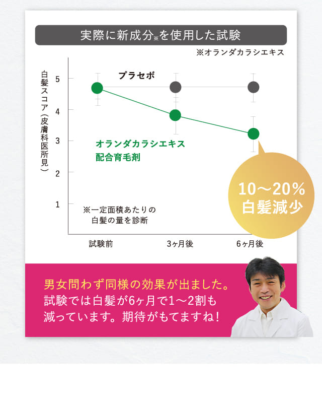 実際に新成分を使用した試験